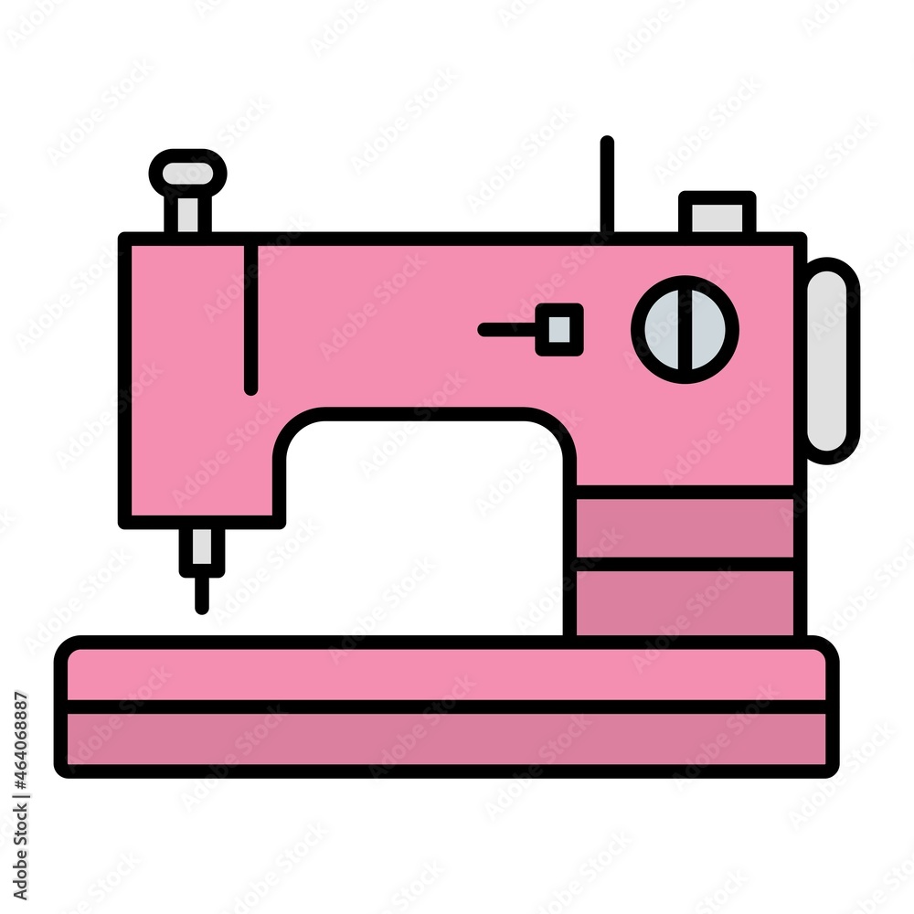 Vector Sewing Machine Filled Outline Icon Design