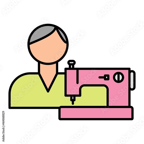 Vector Tailor Filled Outline Icon Design