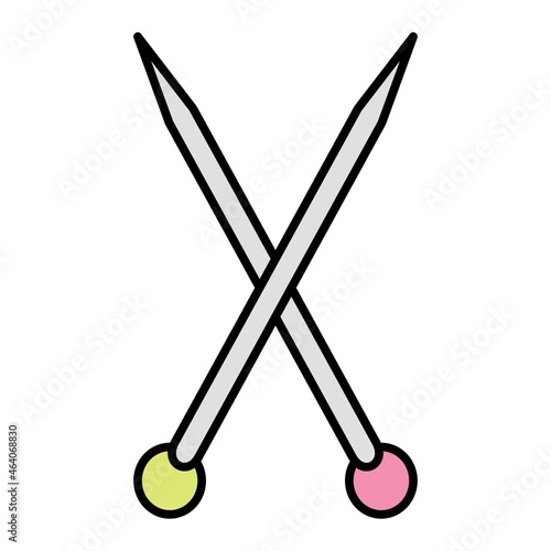 Vector Knitting Needles Filled Outline Icon Design