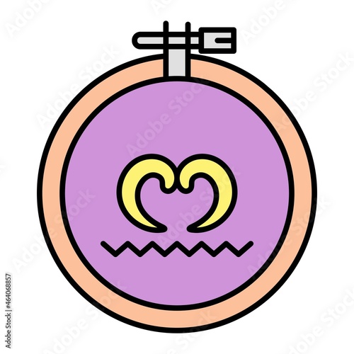  Vector Embroidery Filled Outline Icon Design