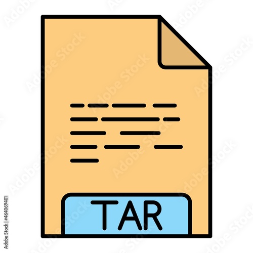 Vector TAR Filled Outline Icon Design