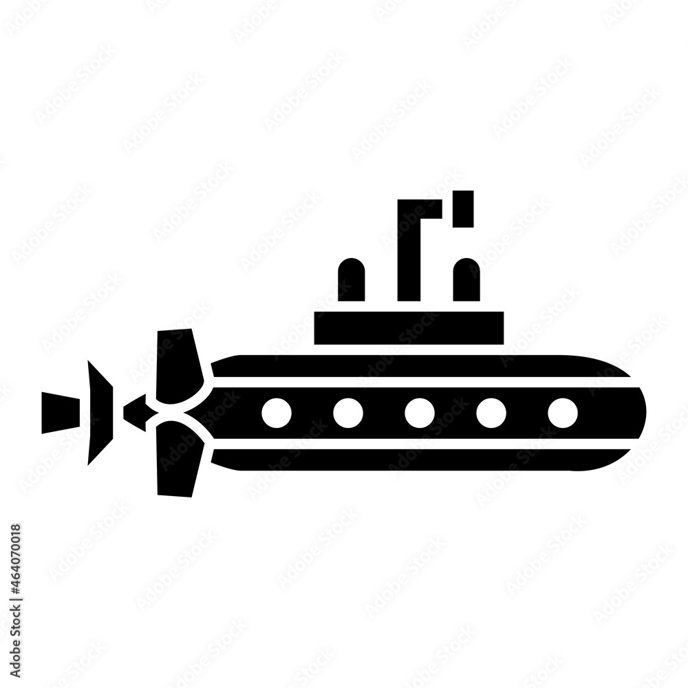 Vector Submarine Glyph Icon Design