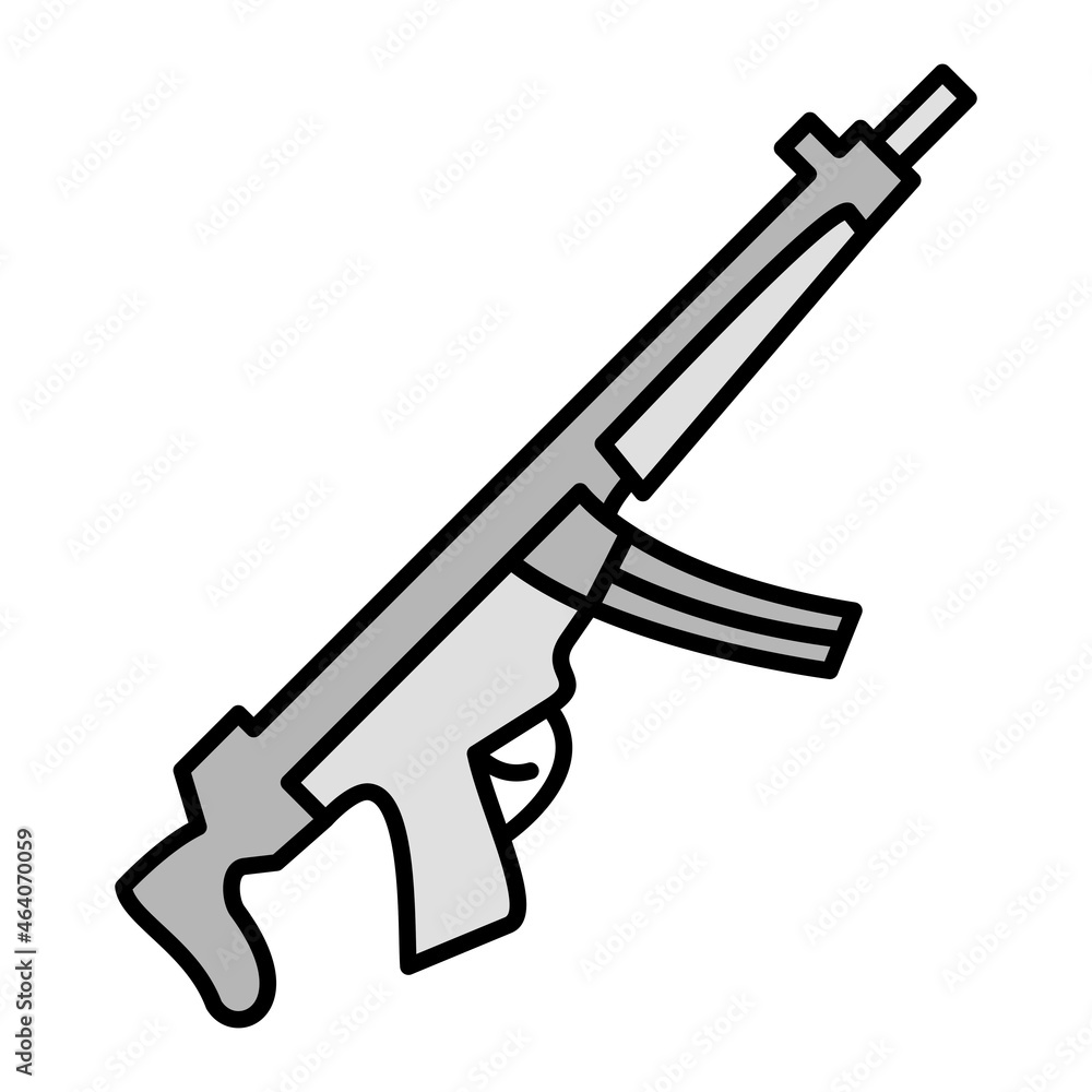 Vector Machine Gun Filled Outline Icon Design Vector Machine Gun Filled Outline Icon Design