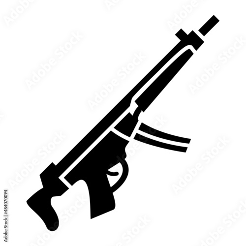 Vector Machine Gun Glyph Icon Design