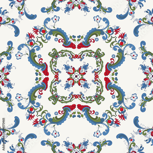 Rosemaling vector pattern 33