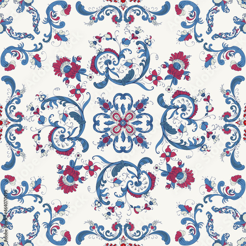 Rosemaling vector pattern 34