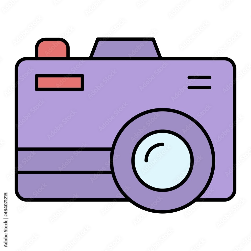 Vector Photo Camera Filled Outline Icon Design