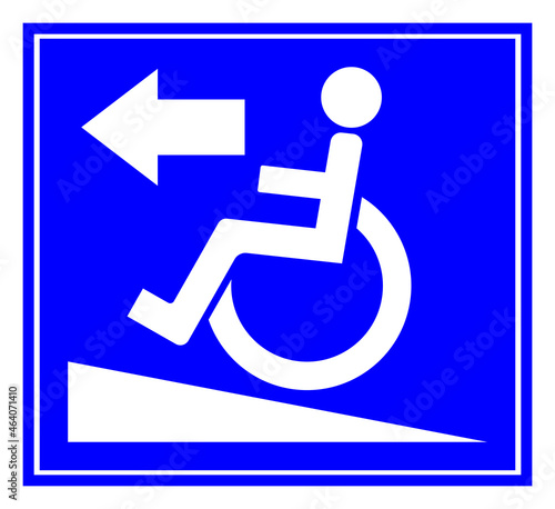 Ramp For The Disabled Symbol Sign, Vector Illustration, Isolate On White Background Label. EPS10