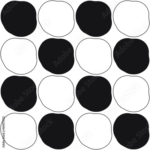 Chess stones, or maybe go. Vector striped black and white pebble.