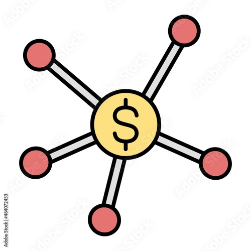 Vector Crowd Funding Filled Outline Icon Design