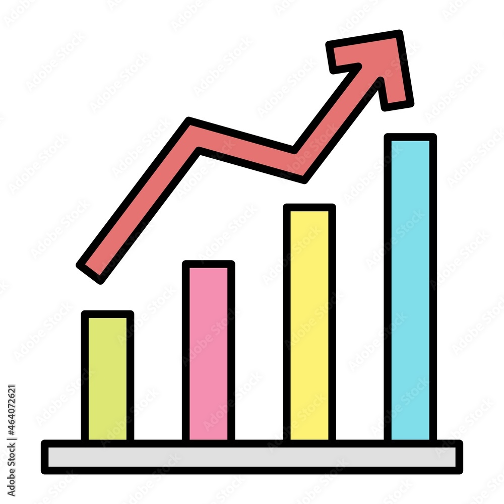 Vector Business Growth Filled Outline Icon Design Vector Business Growth Filled Outline Icon Design