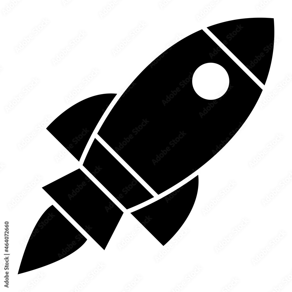 Vector Rocket Glyph Icon Design Vector Rocket Glyph Icon Design