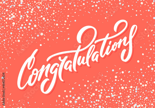 Congratulations. Vector handwritten lettering greeting card.