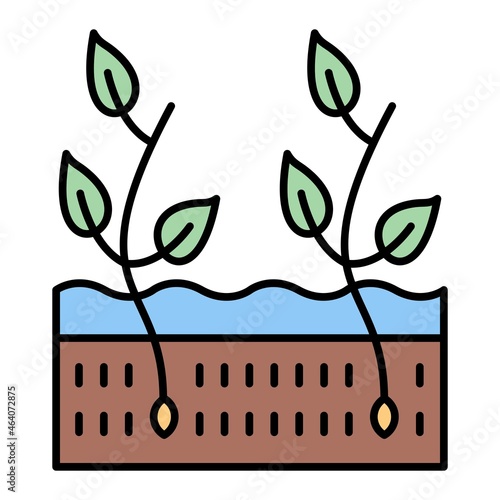 Vector Seeding Filled Outline Icon Design