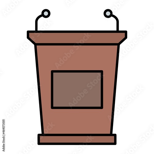 Vector Lectern Filled Outline Icon Design
