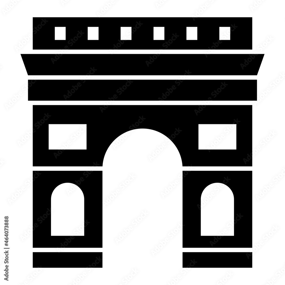 Vector Arc De Triomphe Glyph Icon Design Vector Arc De Triomphe Glyph Icon Design