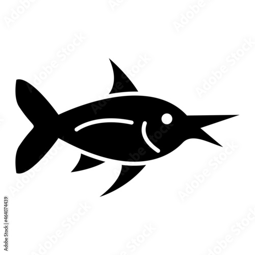 Vector Swordfish Glyph Icon Design