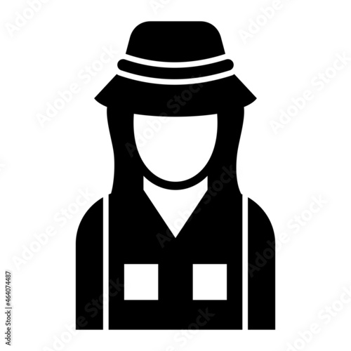 Vector Fisherwoman Glyph Icon Design