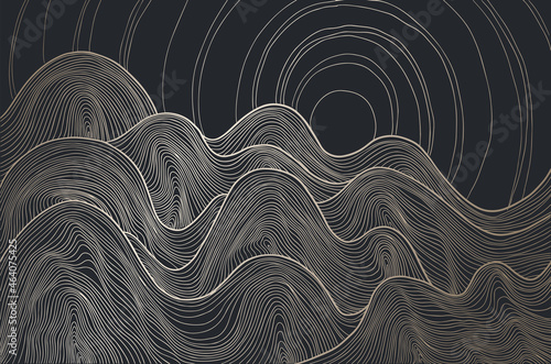illustration of line abstract mountains