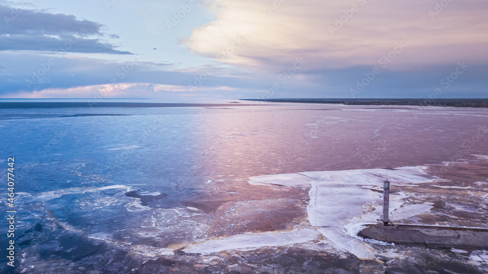 frozen sea from above. Pieces of ice. aerial view. drone shot. wonderful landscape frozen sea from above. Pieces of ice. aerial view. drone shot. wonderful landscape