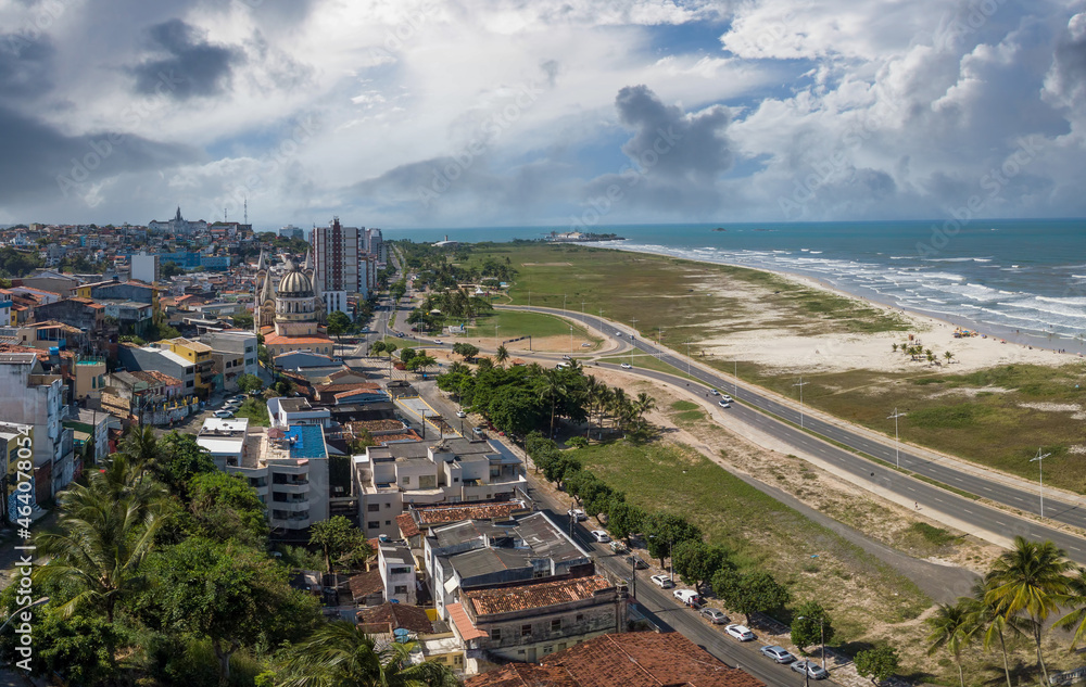 Aerial view of Soares Lopes Avenue in the city of Ilhéus Bahia Brazil