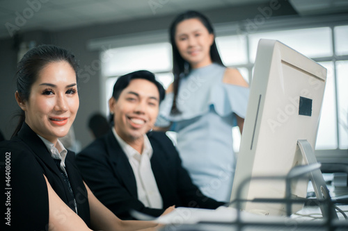 Business colleagues analyzing the information coming into the office