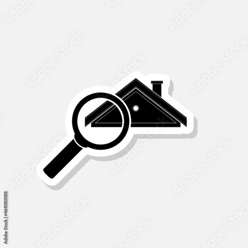 Search home sticker icon vector isolated on white background