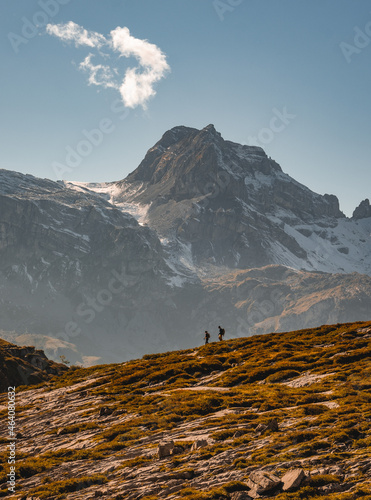 Hikers - Glattalp, Switzerland photo