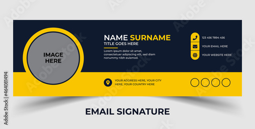 Email signature design or email footer and personal social media cover template