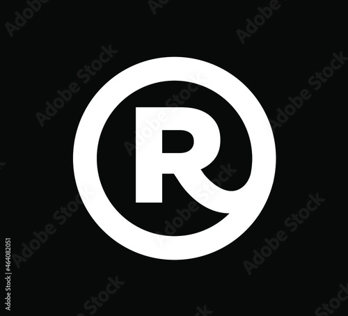 letter  R  symbol. registration company logo monogram R vector.