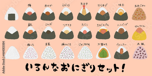 いろんなおにぎりのベクターイラストセット