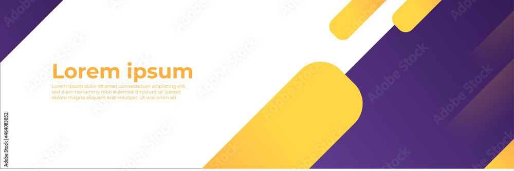 Abstract yellow purple banner design web template set. Horizontal header web banner. Vector abstract graphic design banner pattern background template. Abstract yellow purple banner design web template set. Horizontal header web banner. Vector abstract graphic design banner pattern background template.