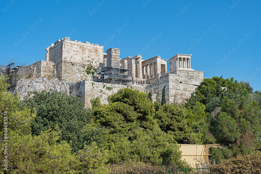 Blick vom Areopag auf die Akropolis, Athen, Griechenland