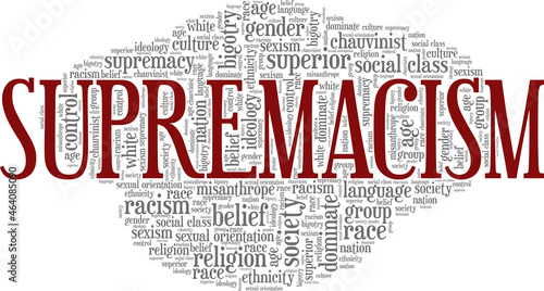 Supremacism vector illustration word cloud isolated on white background.