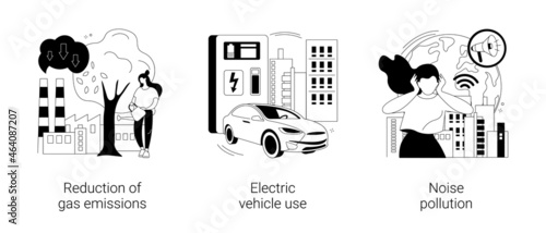 Urban environment abstract concept vector illustrations.