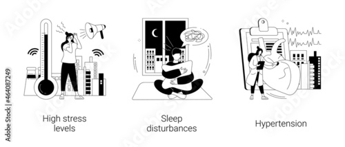 Stressful life abstract concept vector illustrations.