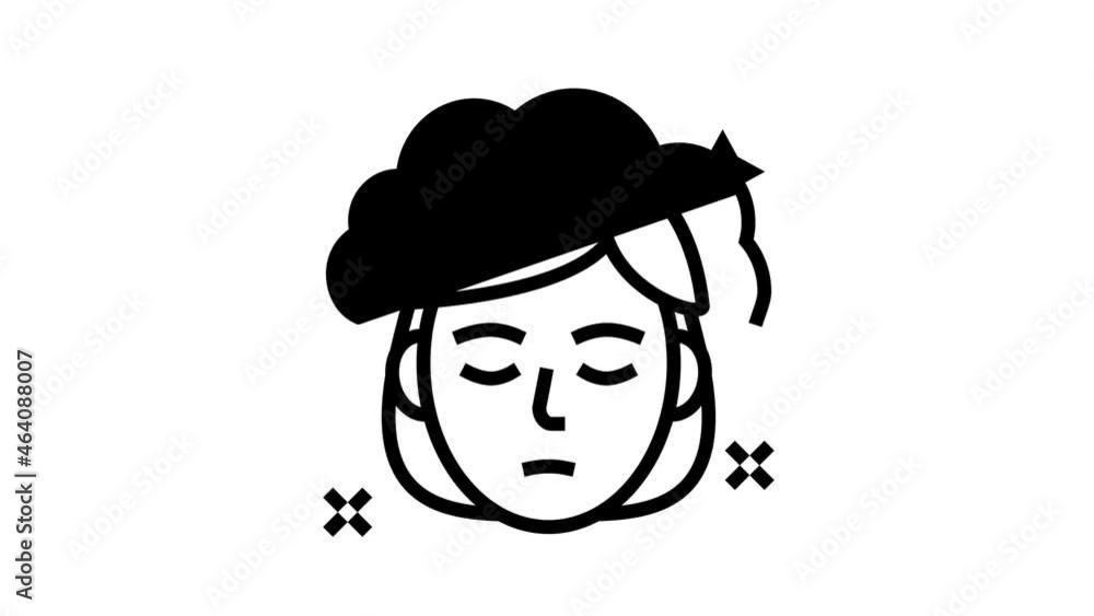 fainting disease animated line icon. fainting disease sign. isolated on