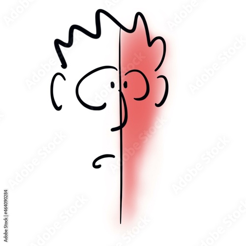 Red and white face at the same time