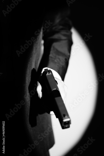 Pistol gun dark at night © edwardolive