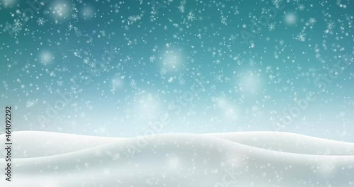 Wallpaper Mural Snowstorm in the night animation. Winter background with snow banks in the snowfall. Decorative snowflakes. Torontodigital.ca