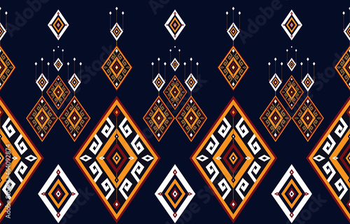 Abstract brown horizontal geometric textile oriental with floral pattern 
traditional design for seamless the background
