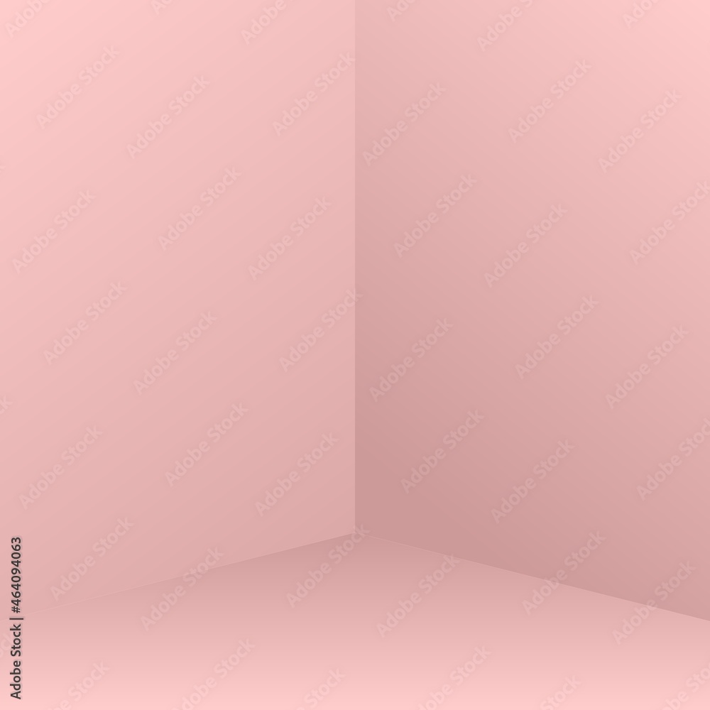 Faded pink empty corner room studio used for background or display your product in square frame. Faded pink empty corner room studio used for background or display your product in square frame.