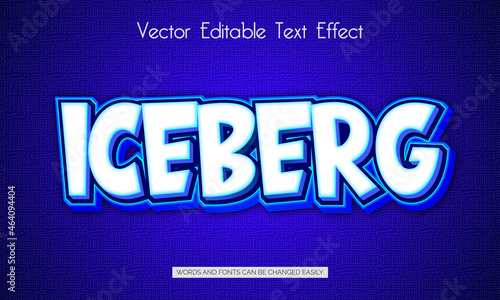 Blue iceberg 3d editable text style effect