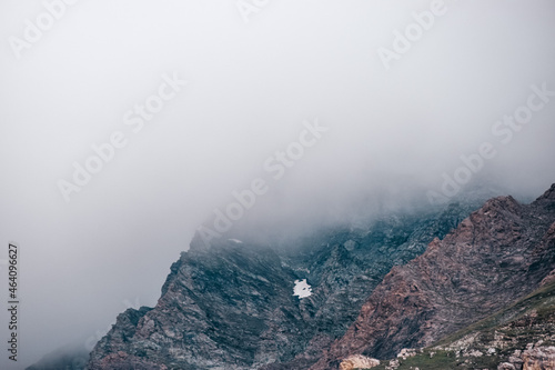 Astonishing foggy view of the Alps from Gran Paradiso Natural Reservation in Italy