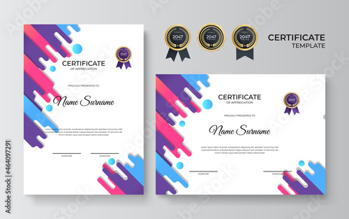 Modern elegant diploma certificate template with business and corporate concept