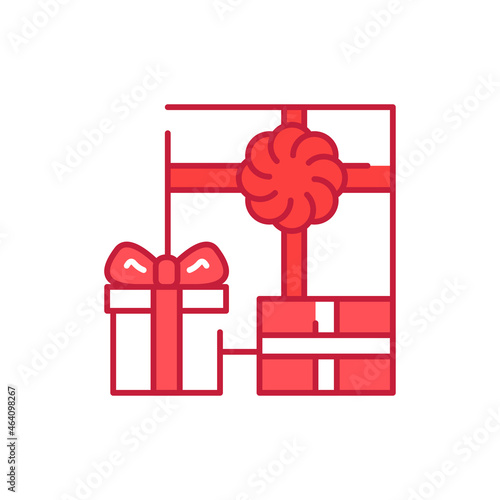 Presents color line icon. Editable stroke.