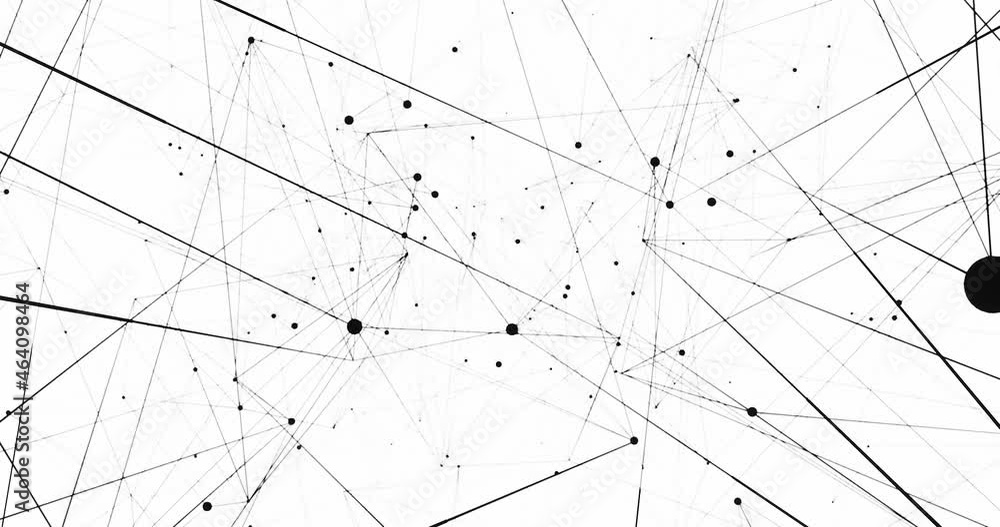 Technology network background. Abstract motion graphics made of digital nodes and connection paths on white background
