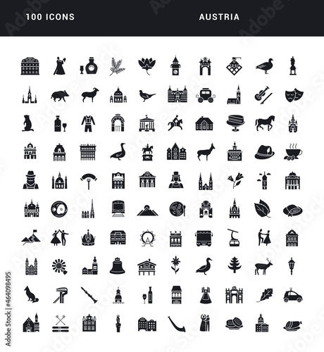 Set of simple icons of Austria