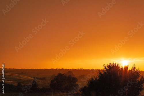 rustic orange sunset ukrainian sunset landscape gradient cloudy sky