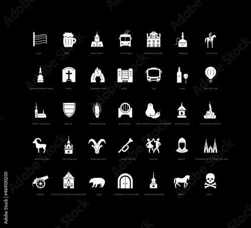 Set of simple icons of Brno